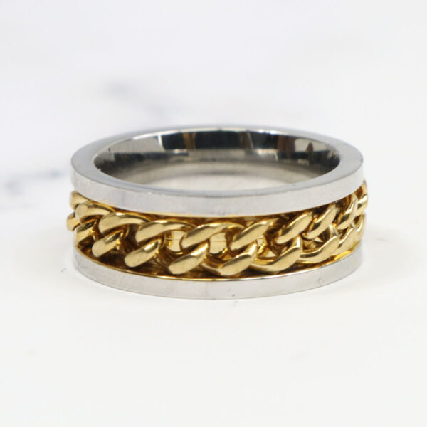 A men's *Two Tone Celtic Braided Ring* in gold and silver.