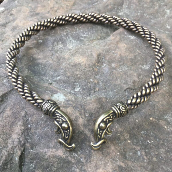 Viking Dragon Torc - Heavy Braid necklace.