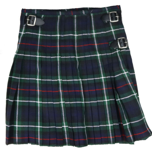 A green and red MacKenzie Modern Acrylic Kilt 30W 21L-sold 5/23 with buckles.