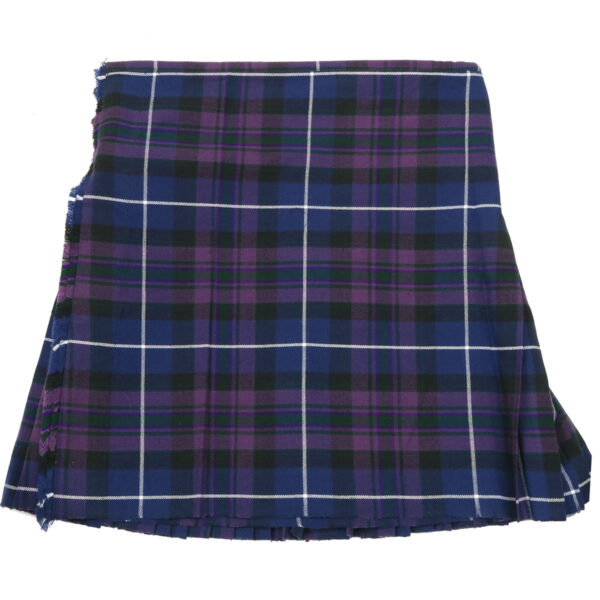 A blue and purple Pride of Scotland Homespun Wool Blend Kilt 42W 24L.