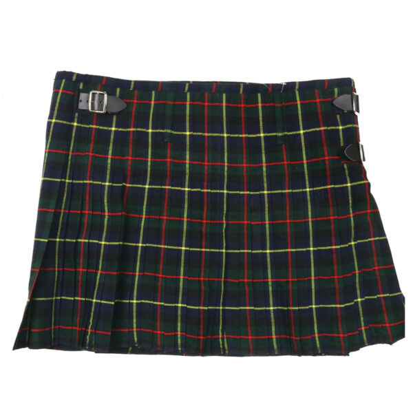 A black and red plaid kilt with buckles.