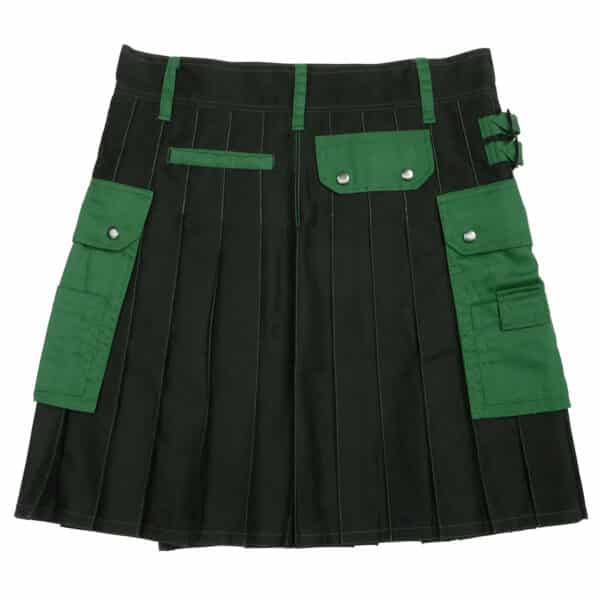 A Multi-Colored Canvas Utility Kilt with pockets.