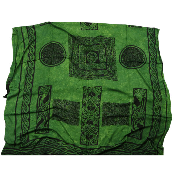 A Celtic Sarong Green Multi Celtic Knot Design adorned with intricate Celtic knot designs.