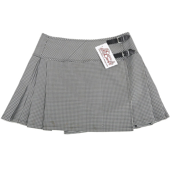 A Burns Check Homespun Billie-Style Kilted Mini-Skirt with a belt.