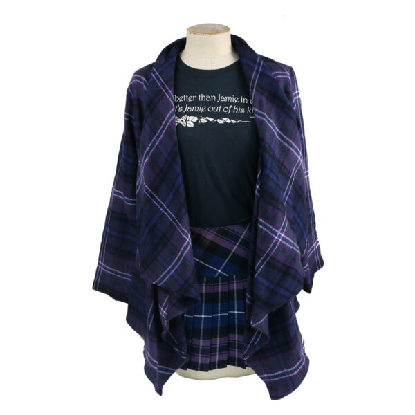 A t - shirt with a plaid jacket on it.