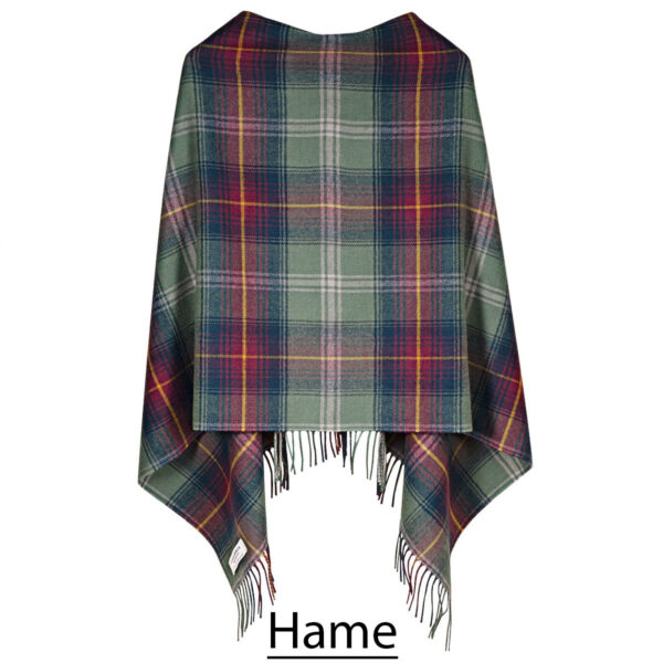 A Scottish Lambswool Tartan Poncho with fringes.