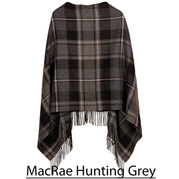 A Scottish Lambswool Tartan Poncho with fringes.