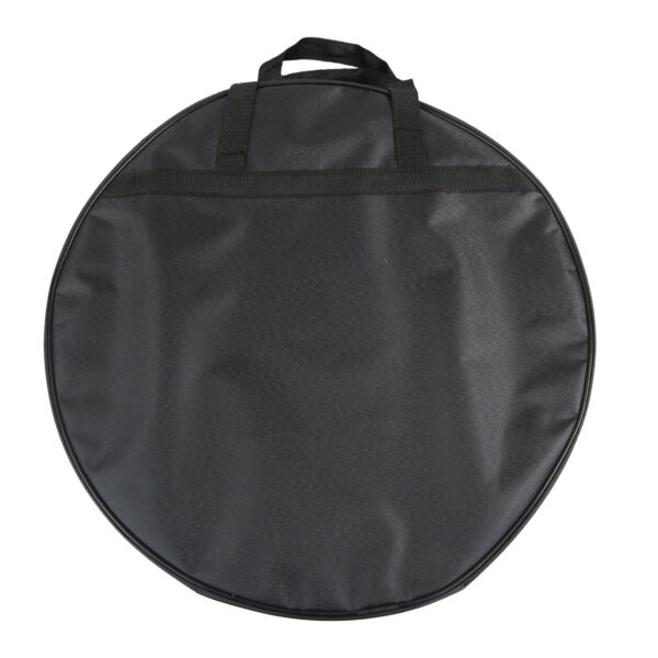 A Bodhran Case Padded 18 Inch black bag with a handle on a white background.