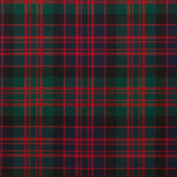 A close up of a plaid tartan fabric made from Poly and Viscose.