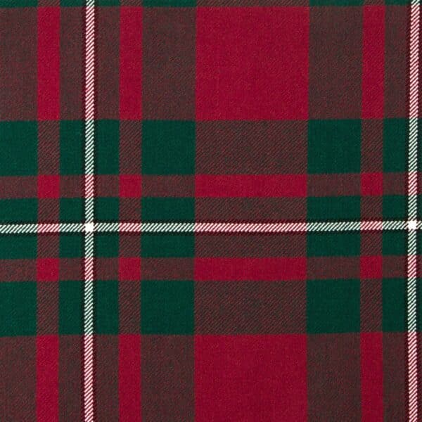 A red and green plaid tartan fabric.