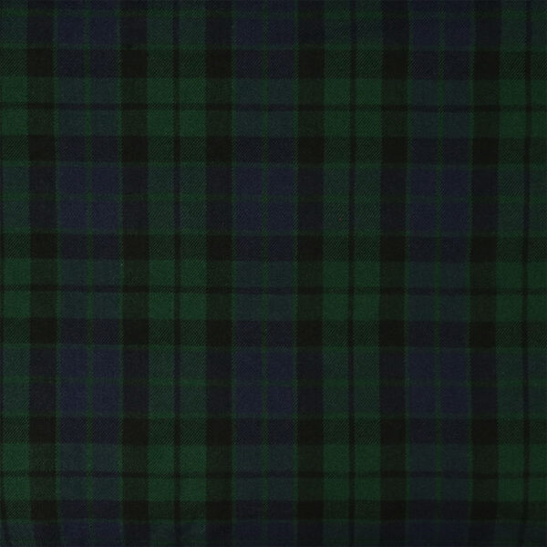 A close up of a green and black plaid fabric.