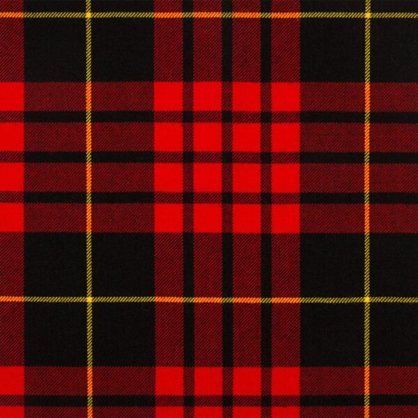 A red and yellow plaid tartan fabric made of viscose.