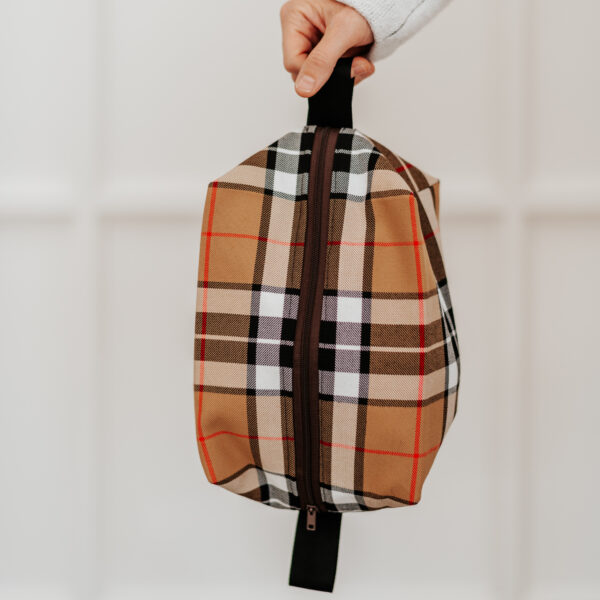 Large Tartan Box Pouch - Poly/Viscose Wool Free Burberry toiletry bag.