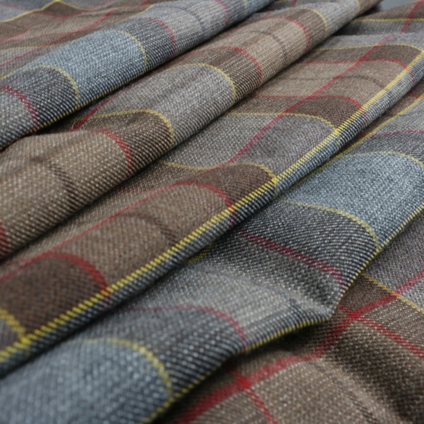 A close up of OUTLANDER Authentic Premium Wool Fraser Tartan Fabric.