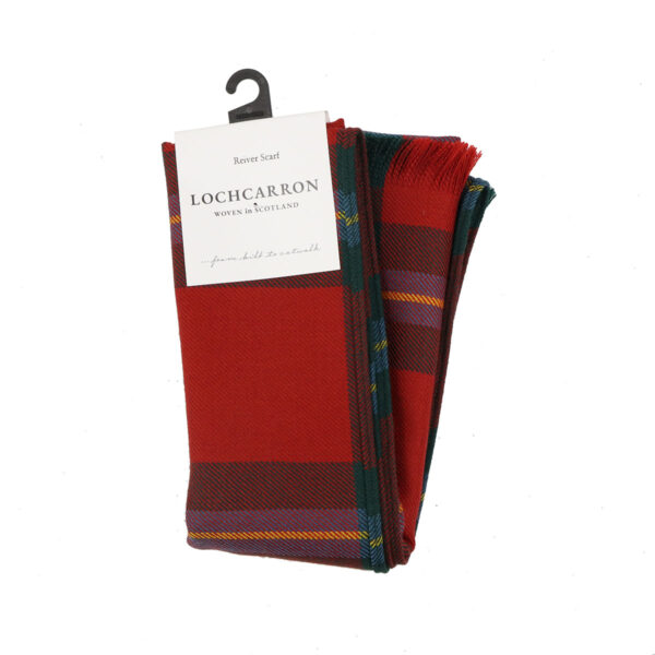 A MacLaine of Lochbuie Modern - Light Weight Premium Wool tartan scarf on a white background.