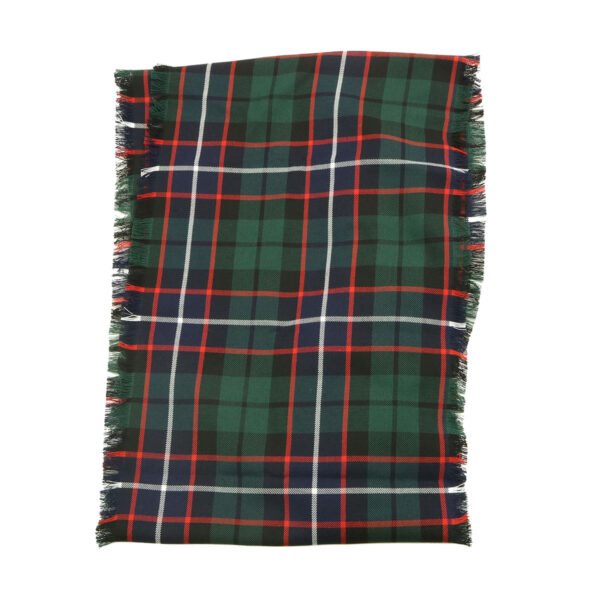A Galbraith Modern Tartan Crossed Infinity Scarf - Wool Free, featuring a green and red color scheme, on a white background.