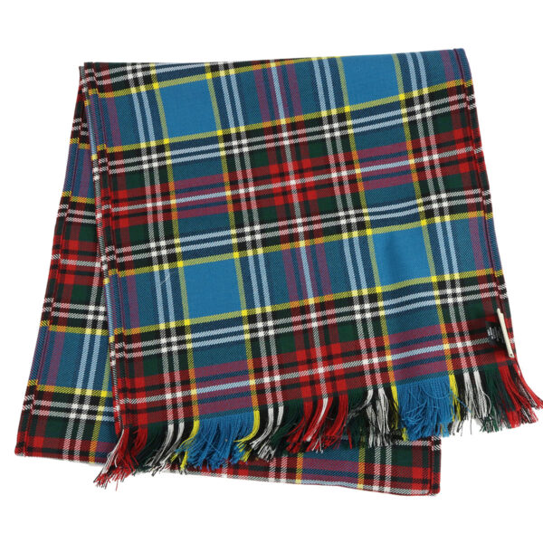 A MacBeth Ancient Tartan scarf - 13oz Premium Wool with fringes.