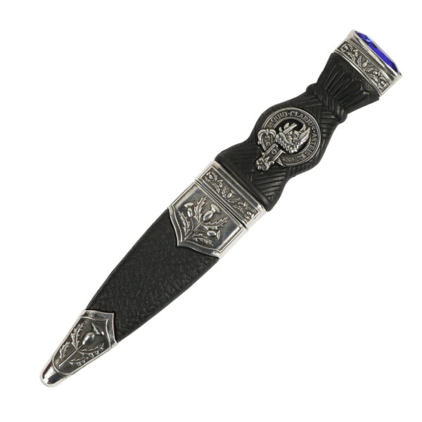 An ornate Baillie Pewter Thistle Clan Crest Sgian Dubh.