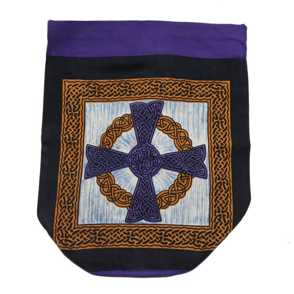 A purple and black Green Celtic Cross Backpack.