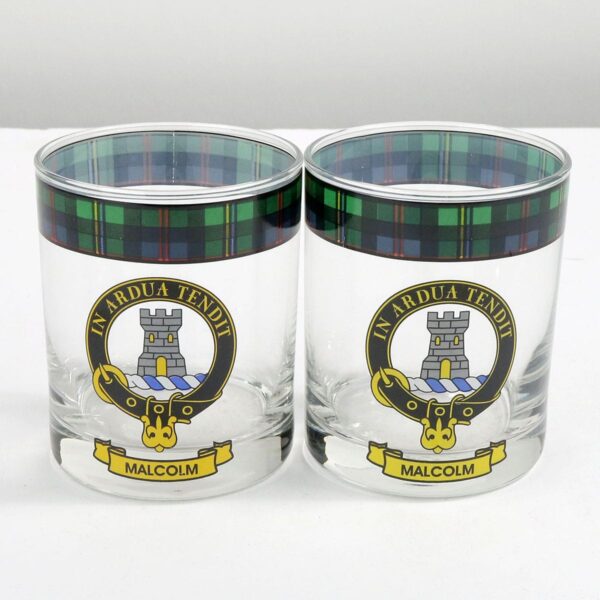 Two Thomson Clan Crest Tartan Whisky Glass - Set of 5-sold 7/23.