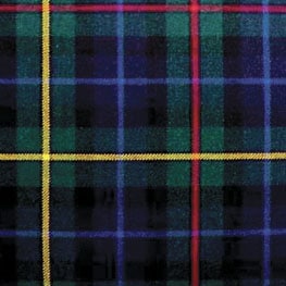 A close up of a plaid tartan fabric.