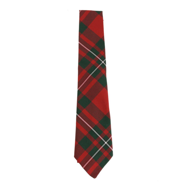 A MacGregor Modern - Poly/Viscose Tartan Neck Tie in red and green on a white background.