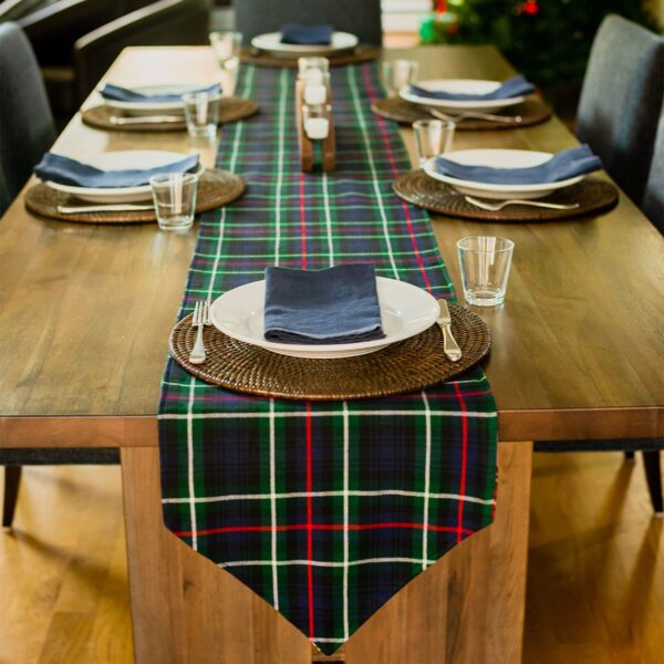 Reversible Tartan Table Runner - Homespun Wool Blend Scottish