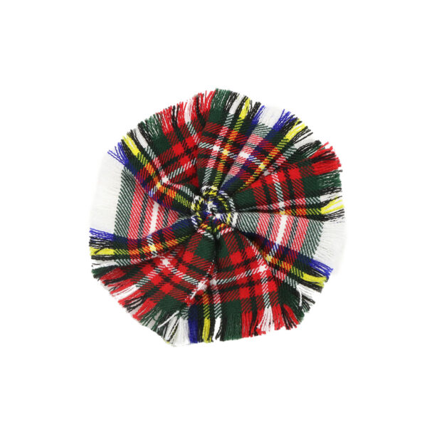 A Fringed Tartan Rosette - Homespun Wool Blend hair clip.
