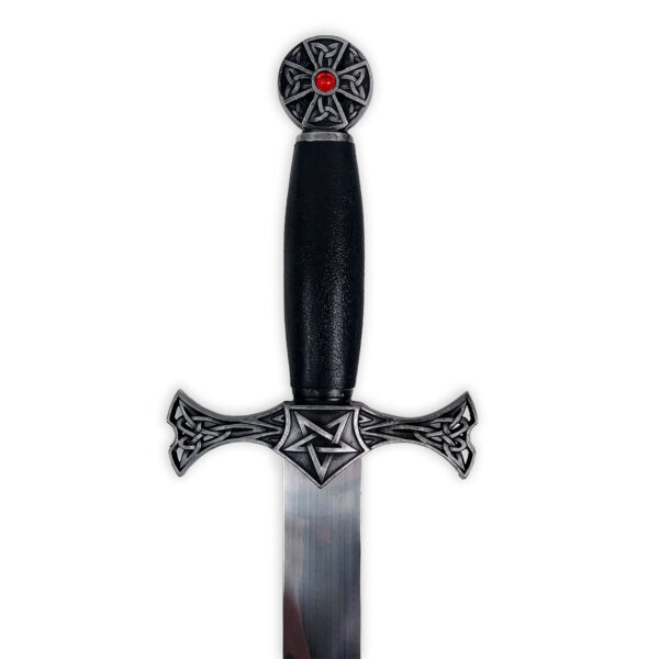 A black and red Celtic Cross Dagger sword.