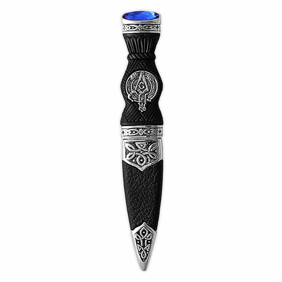An ornate Pewter Celtic Knot Clan Crest sgian dubh.