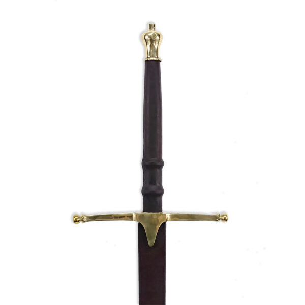 A black and gold 52 Inch Wallace Claymore on a white background.