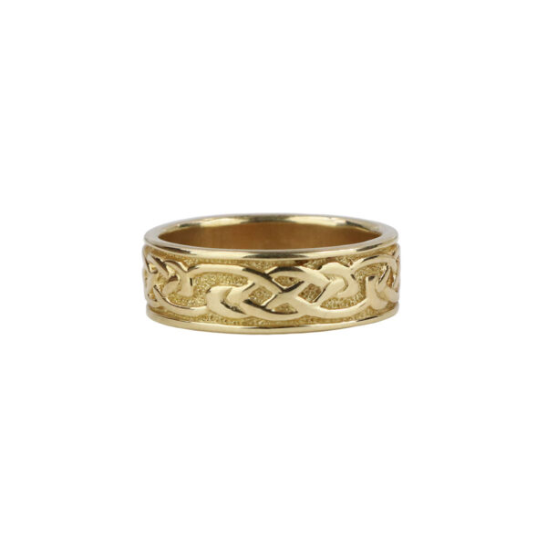 A Womens 10K Gold Claddagh Wedding Ring - Size 7 with a Celtic design, perfect for a woman's wedding.