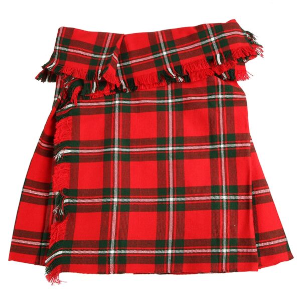 A MacGregor Modern - Homespun Wool Blend Phillabeg - 28W 19L kilt with fringes and a wool blend fabric.
