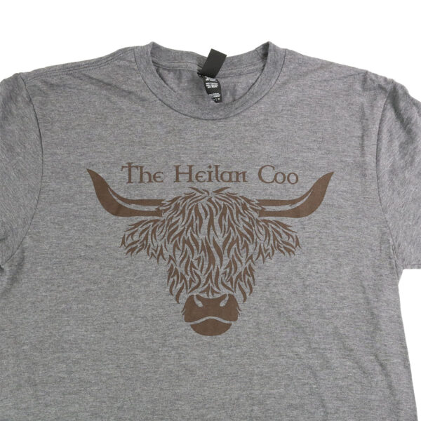 A Heilan Coo T-Shirt with the Heilan Coo logo on it.
