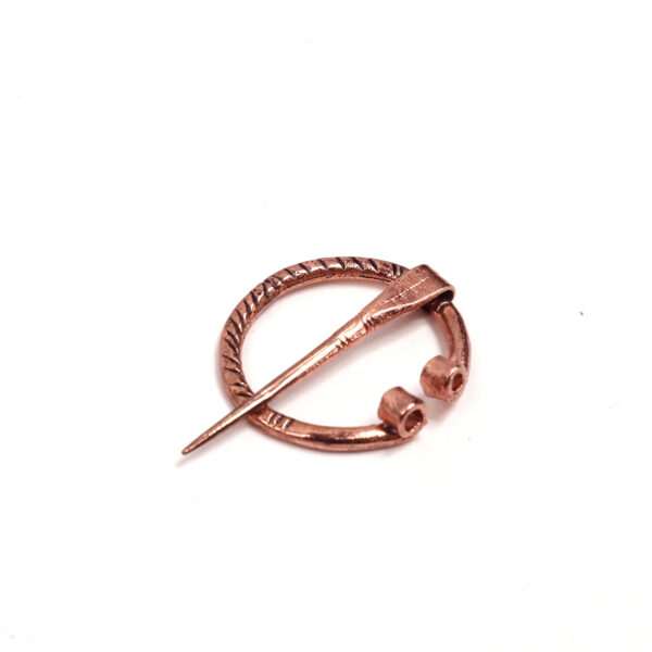 A rose gold plated Mini Penannular Brooch with a hook on it.